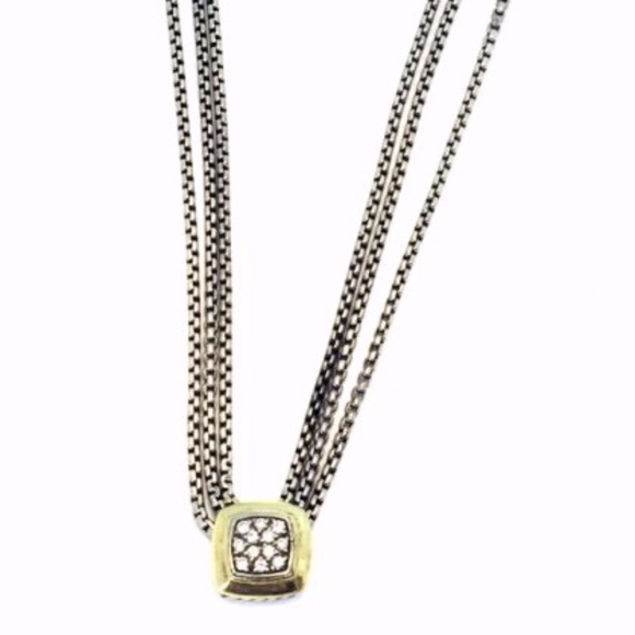 18K David Yurman Sterling Silver Pave Diamond Neck - Picture 2 of 3